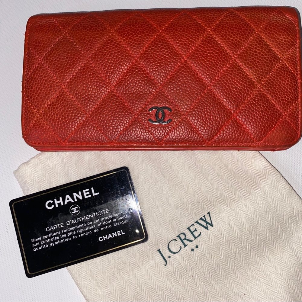Authentic Chanel red wallet